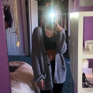 Oversized grey cardigan